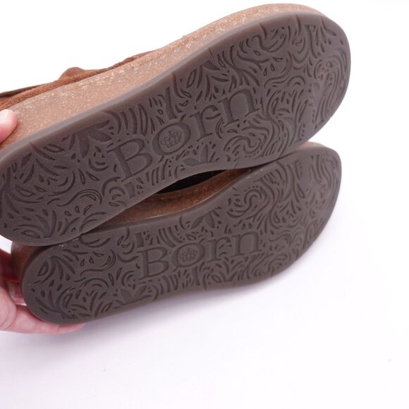 NEW Born Women's Viana Leather Suede Ankle Wedge Booties Brown Size 8 - Picture 6 of 7